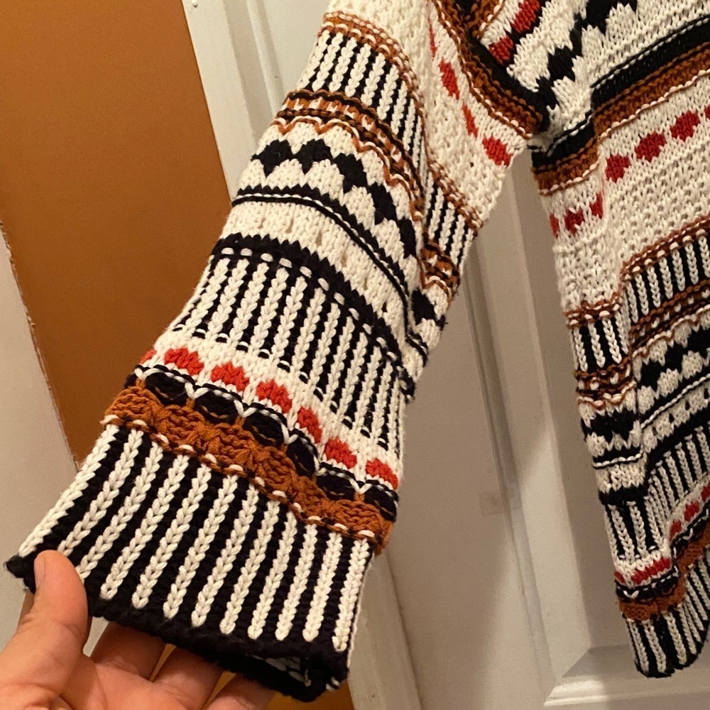 Marc New York Striped Sweater - Black, Red, Cream - Picture 5 of 17